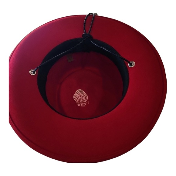 100% WOOL Hat, Red Women Hat MADE IN USA - Picture 2 of 3